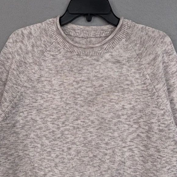 Lululemon Sweater Womens Medium Heathered Beige Knit Crewneck Pullover Boxy Fit - Picture 2 of 12